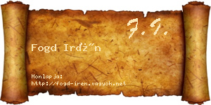 Fogd Irén névjegykártya